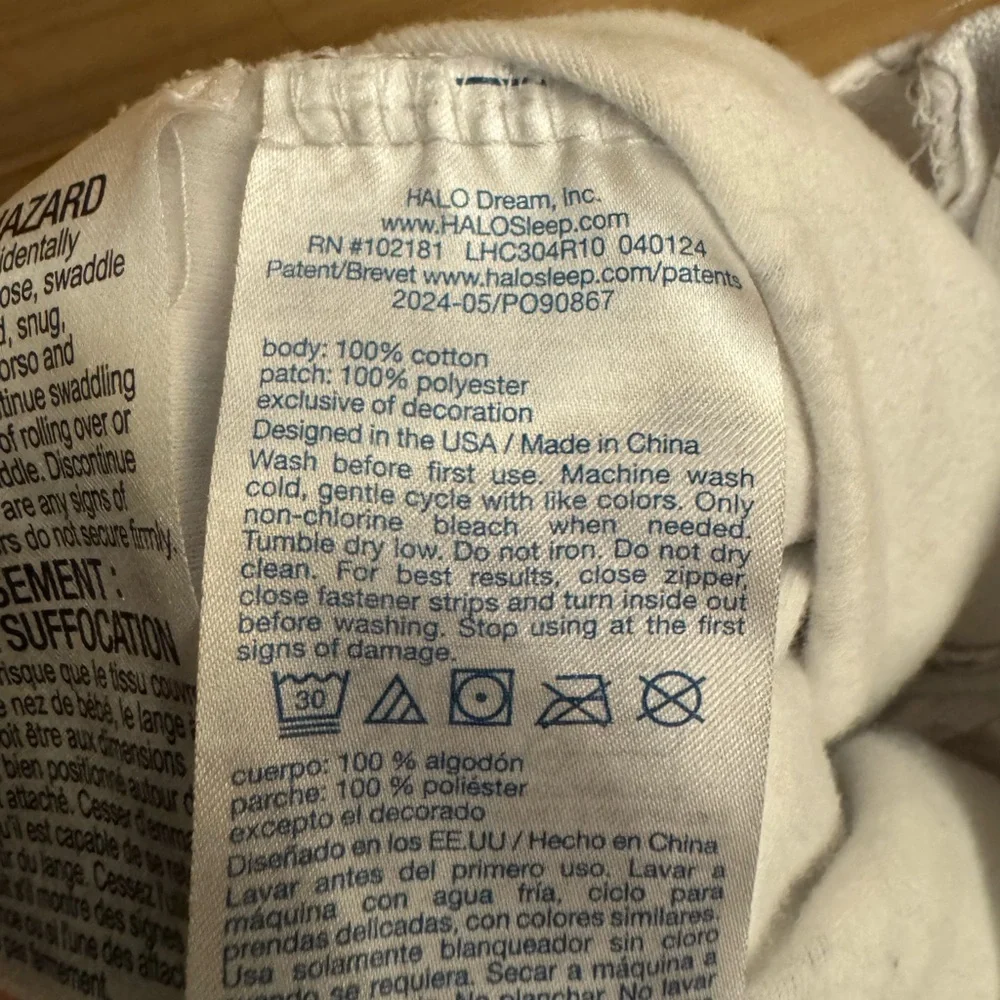 Halo Harry Potter Size Small 3-6 Months Hook & Loop Swaddle Sleepsack